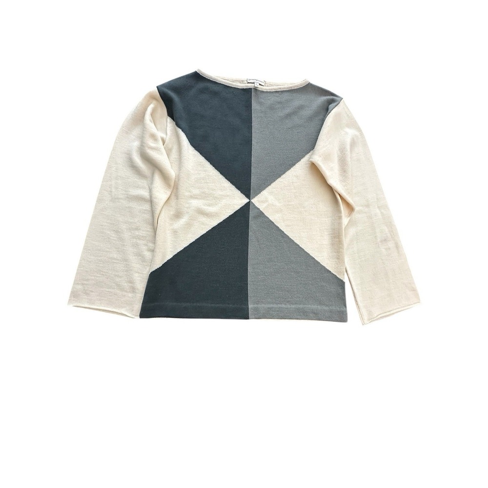 Emporio Armani Women's Sweater Sz 8 Knit Crewneck Pullover Geometric #YZ8-3